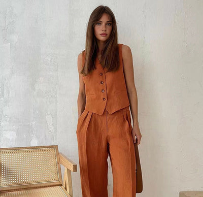Cotton & Linen Pants Set
