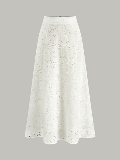 Eyelet Pattern Maxi Skirt